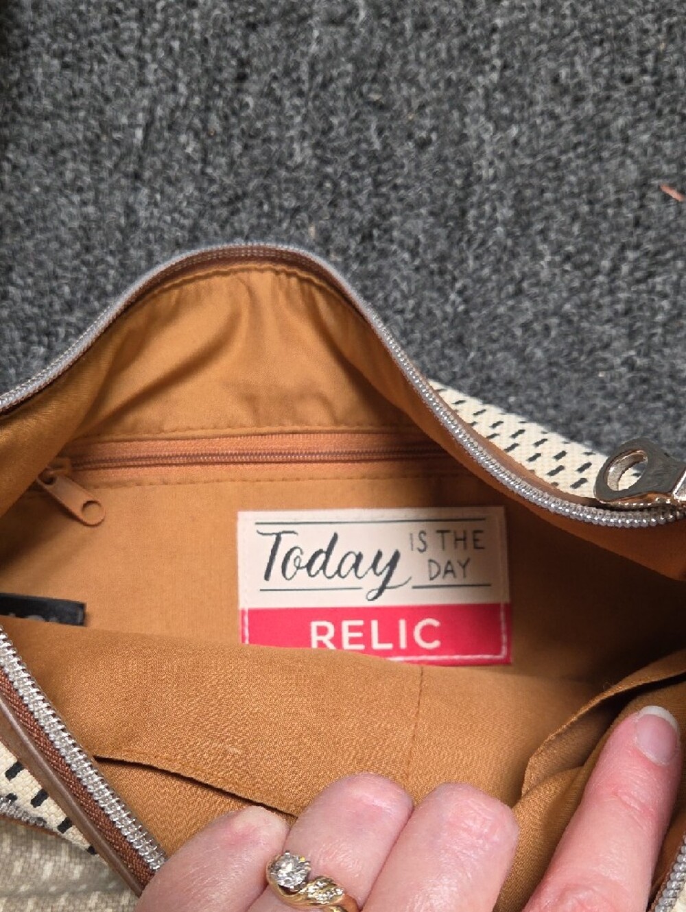 Relic Brown & Cream Woven Crossbody Bag - Picture 2 of 11